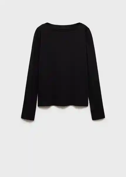 Camiseta Saco Negro Talla XS Mujer Mango