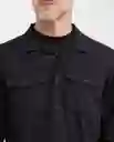 Camisa Utility Long Negro Sombrío Ultraoscuro Talla S Chevignon