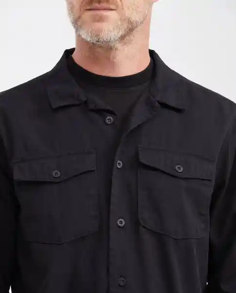 Camisa Utility Long Negro Sombrío Ultraoscuro Talla S Chevignon