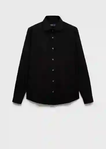 Camisa Bilbao Negro Talla L Hombre Mango