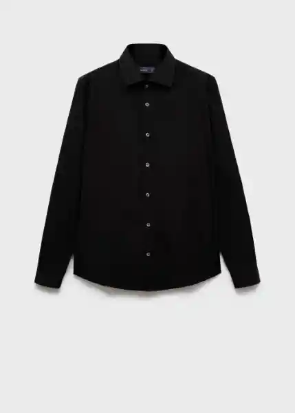 Camisa Bilbao Negro Talla L Hombre Mango