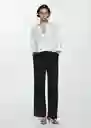Camisa Rua Celeste Talla M Mujer Mango