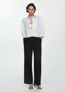 Camisa Rua Celeste Talla M Mujer Mango