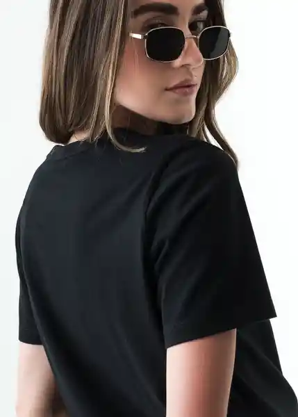 Camiseta Mujer Negro Puro Ultraoscuro Talla S 403G041 Naf Naf