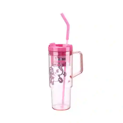 Vaso de Plástico de Con Pitillo Tokidoki Rosa 1250 mL Miniso