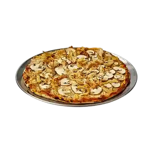 Pizza pollo y champiñones personal