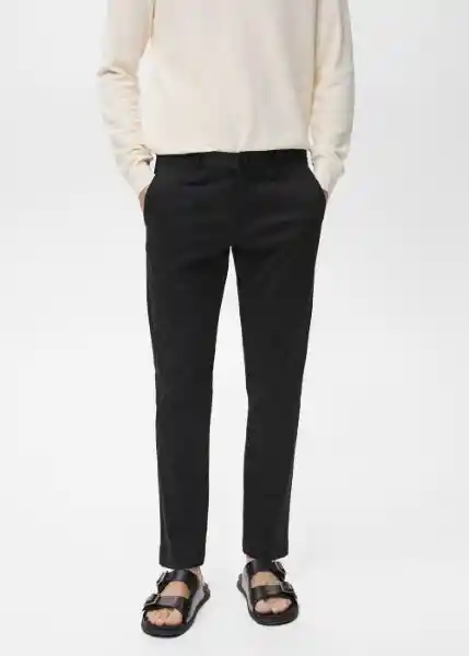 Pantalón Prato Negro Talla 38 Hombre Mango