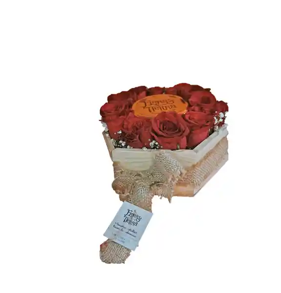 Brownies Y Rosas En Caja De Madera