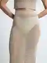 Falda Mujer Beige Arena Claro Talla S - 441F040 Naf Naf