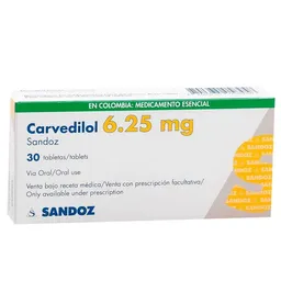 Carvedilol Antihipertensivo (6.25 mg)