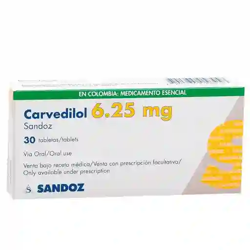 Carvedilol Antihipertensivo (6.25 mg)