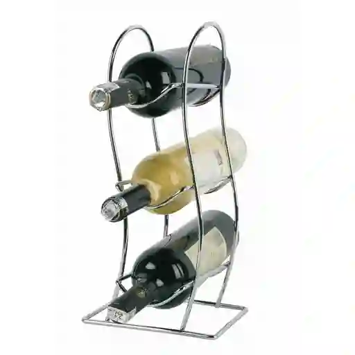 Ambiente Gourmet Soporte Cromado Para 3 Botellas de Vino