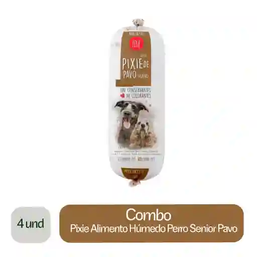 4 x Pixie Alimento Horneado Sabor a Pavo Para Perro Senior