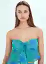 Top Sunset Turquesa Talla S Mujer Mango