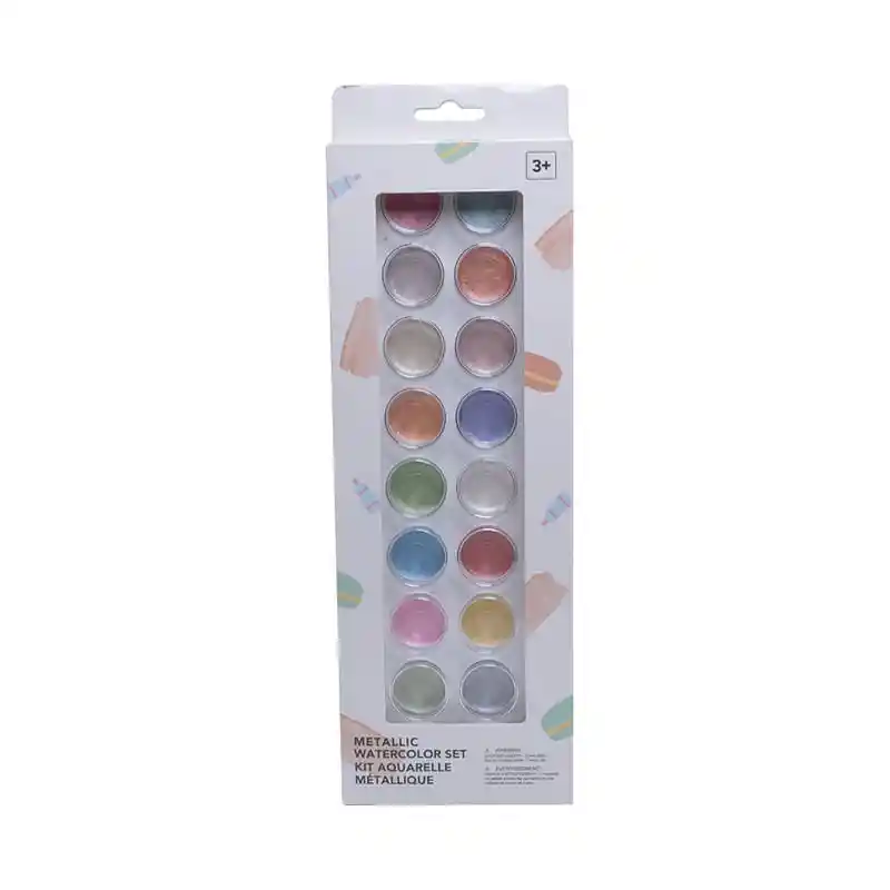 Miniso Set de Acuarelas Colores Metálicos