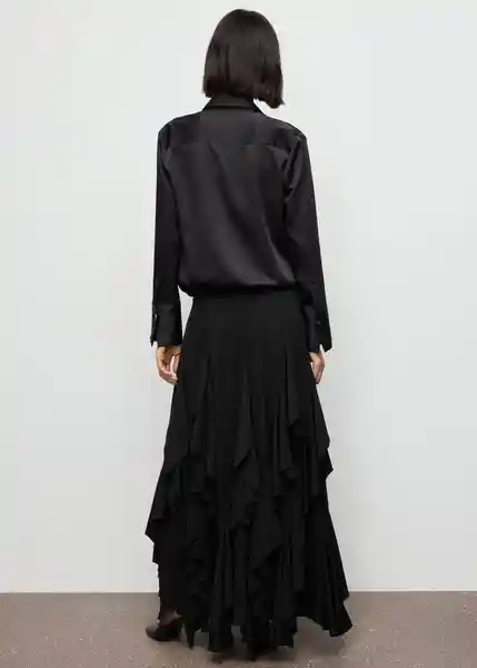 Camisa Ideale Negro Talla 18 Mujer Mango