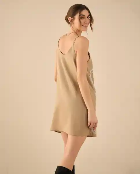Vestido Beige Arena Claro Talla M 492G200 Esprit