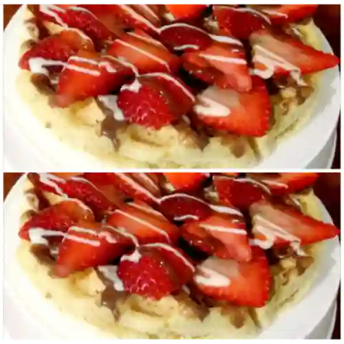 Waffle con Fresas Promocion