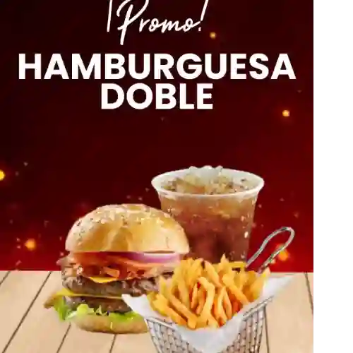 Hamburguesa Doble + Papas + Mr Tea