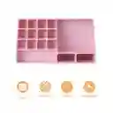 Organizador Plástico de Maquillaje Compartimentos Rosa Miniso