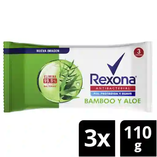 Rexona Pack Jabón Antibacterial Bamboo y Aloe