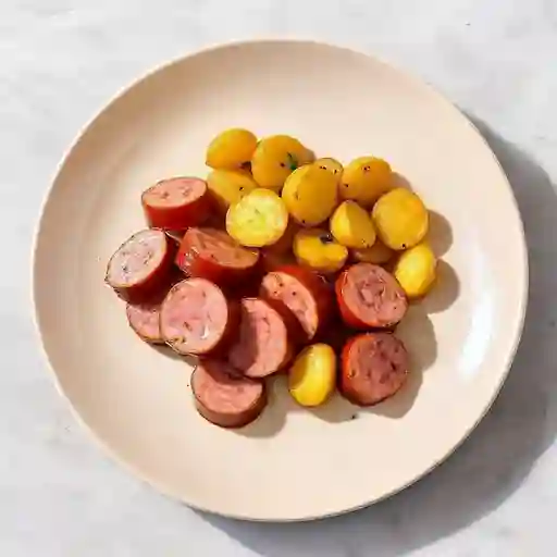 Salchicha Runta con Papa Criolla
