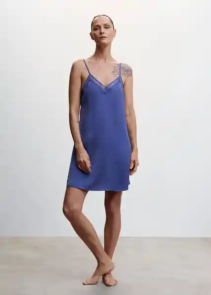 Camisón Venus Azul Talla S Mujer Mango