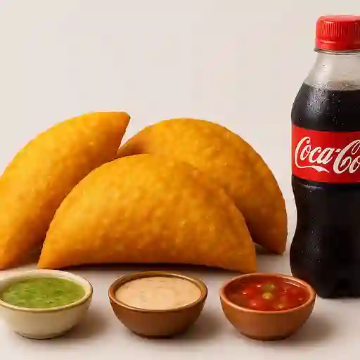 Combo 3 empanadas + coca-cola 400 ml