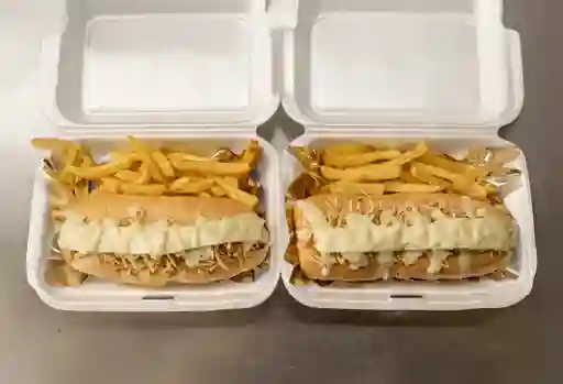 2 Perros Gratinados + 2 Papas Francesas