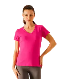 Camiseta Deportiva Corta Mujer Fucsia Talla XS