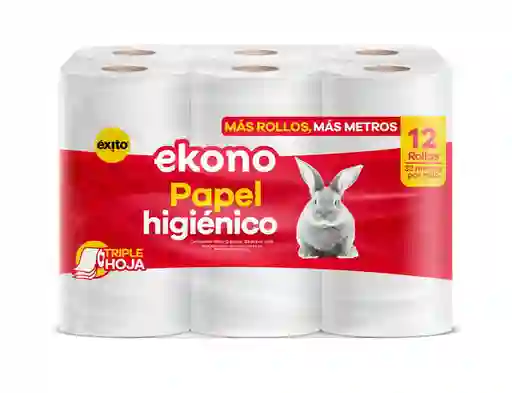 Ekono Papel Higiénico Triple Hoja 396 m