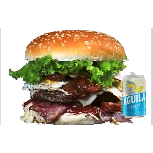Combo Hamburguesa Burger Ranchera + Aguila Light Lata 330ml