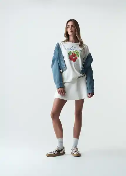 Falda Mujer Crudo Puro Claro Talla M 443G035 Naf Naf