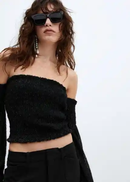 Blusa Jack Negro Talla M Mujer Mango