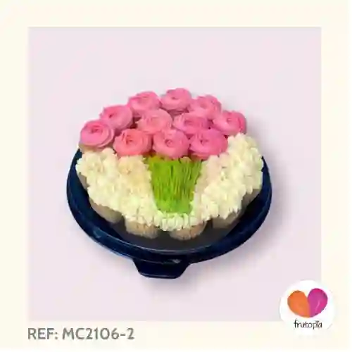 Minicupcakes X 20 Flores Rosadas