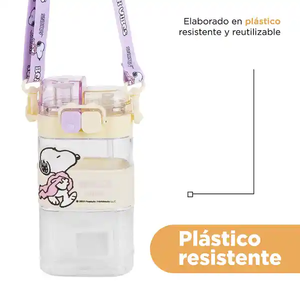 Vaso Plástico Con Correa Para el Hombro Snoopy 560 mL Miniso