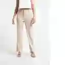  Pantalon Drew Beige Goma Medio Talla 6 Naf-Naf 