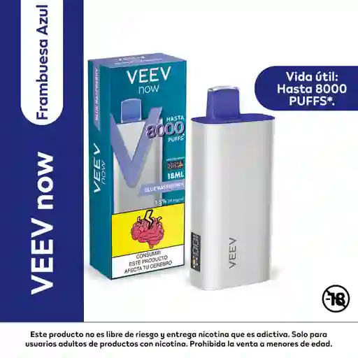Vapeador Veev Now Frambuesa Azul 8000 Puffs