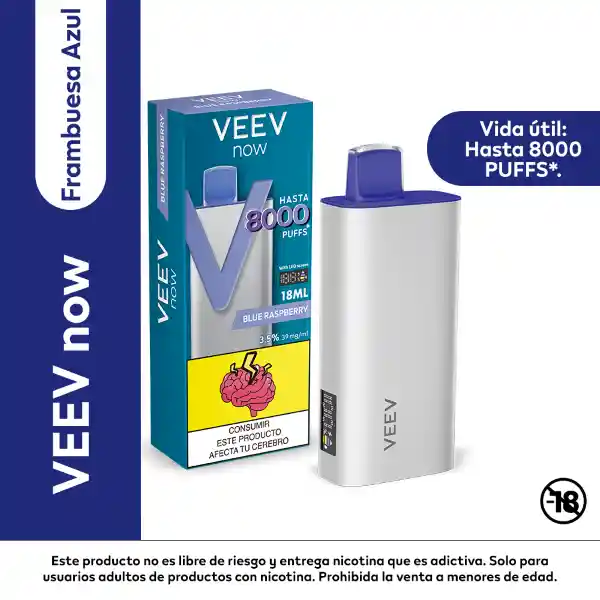 Vapeador Veev Now Frambuesa Azul 8000 Puffs