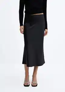 Falda Mia Negro Talla L Mujer Mango