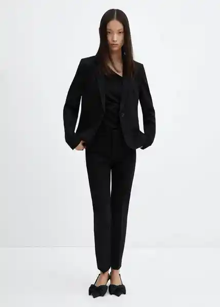 Blazer Americana Paloma Negro Talla 44 Mujer Mango