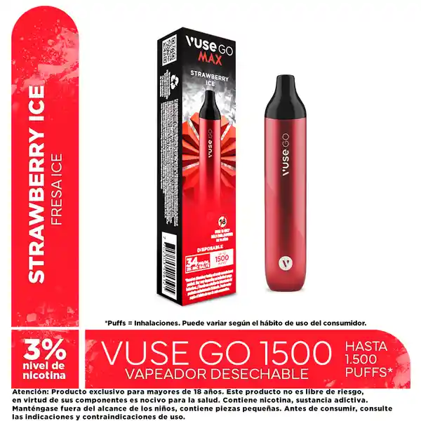Vapeador Vuse GO Max Strawberry Ice
