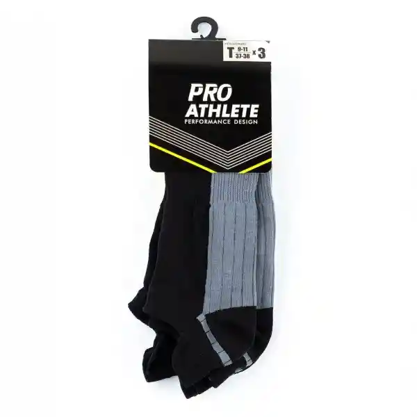 Pro Athlete Medias Deportivas Cortas Hombre Negra 9-11 PROM2-001