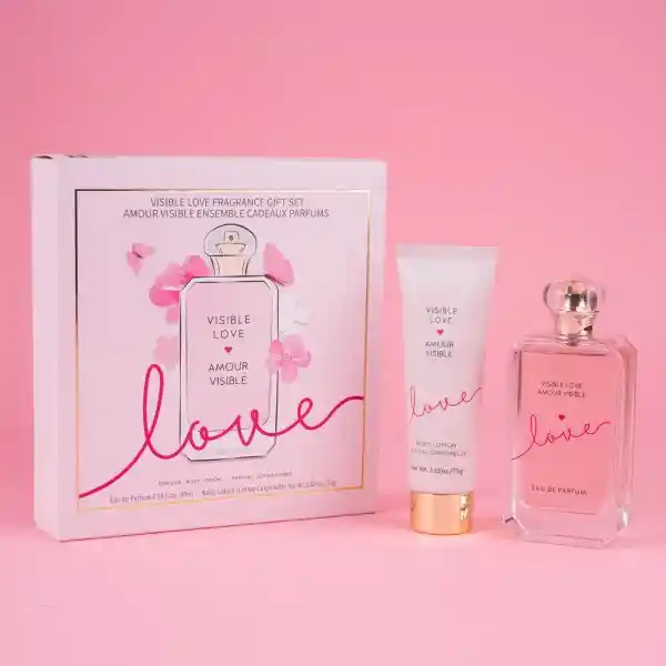 Set de Regalo Perfume y Crema Corporal Visible Love Miniso