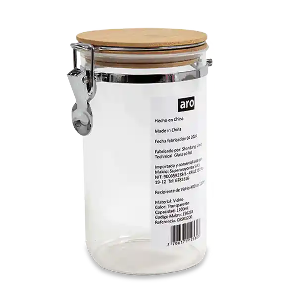 Aro Recipiente de Vidrio 1200 mL