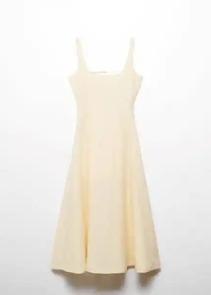 Vestido France Amarillo Pastel Talla S Mujer Mango