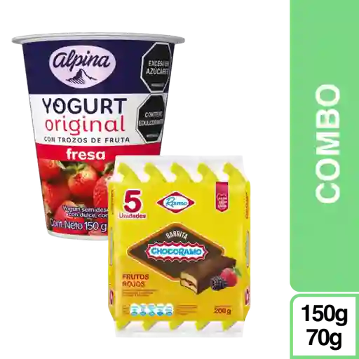 Combos Plus One: Yogurt Original Fresa + Chocorramo