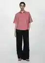 Camisa Canco-H Rosa Talla XL Mujer Mango