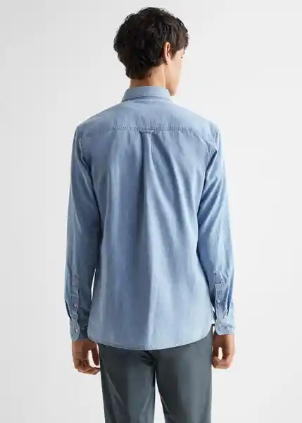 Camisa Chambray Celeste Talla 21 Mango Teen Boy Mango