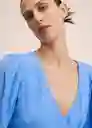 Blusa Carol Azul Talla XS Mujer Mango